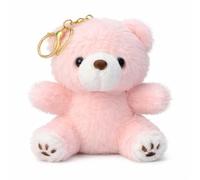 Soma Plüsch Bär Schlüsselanhänger 13 cm - Kuscheliger Teddy Anhänger mit goldfarbenem Schlüsselring - Weiches Stofftier für Tasche, Rucksack oder Schlüsselbund - rosa