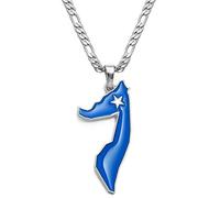 Somalia-Kartenanhänger, Halsketten, Schmuck Für Damen/Herren, Unisex, Somaliland, Trendiges Unisex-Schmuckzubehör, Regionskarten-Ornamente, Hiphop-Hochzeit, Verstellbare Kette, Patriotisches G