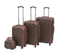Somanki Vierteiliges Hartschalen-Trolley-Set, Handgepäck, Trolley Koffer, Reisekoffer, Rollkoffer, Hartschalenkoffer, Kofferorganizer, Kaffeebraun