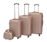 Somanki Vierteiliges Hartschalen-Trolley-Set, Handgepäck, Trolley Koffer, Reisekoffer, Rollkoffer, Hartschalenkoffer, Kofferorganizer, Champagner