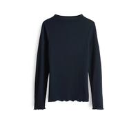 Opus Fashion Damen Langarmshirt Somanzi Slim Longsleeve feiner Rippjersey Blau Größe 44