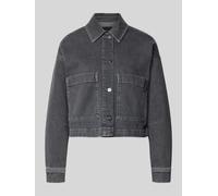 Someday Boxy Fit Jeansjacke mit aufgesetzten Taschen Modell 'Niandra' in Hellgrau, Größe 34