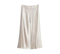 someday Damen Culotte | Catsby Cropped Wide Schimmernde Culotte aus gecoatetem Leinen Mix warm Clay, 42