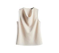 someday Damen Blusentop | gekreppte Satinbluse ZOELIE Regular mit Wasserfallkragen Natural Glaze, 42