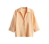 someday Damen Dreiviertelarmbluse | Hemdbluse ZEMILY Loose aus strukturierten Viskose-Mix Frozen Mango, S