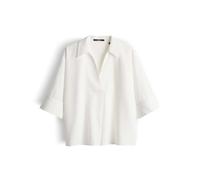 someday Damen Dreiviertelarmbluse | Strukturiertes Bluse mit Polokragen Loose Fit Milk, 38