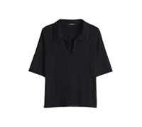 someday Damen Dreiviertelarmshirt | Basicshirt KIROSA Polo Slim mit modernen Polokragen Black, 38