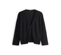 someday Damen Dreiviertelarmshirt | Cardigan KEMARTA Loose aus weich Strukturiertem Jersey Black, 40