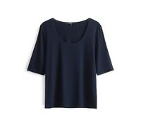 someday Damen Dreiviertelarmshirt | KIROSA Detail Basicshirt Slim aus ECOVERO™ Viskose Mix Ocean, 36