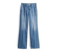 someday Damen Flared | Long Flared Denim Carie Utility aus nachhaltigem Baumwoll Mix mid Ocean Blue, 34