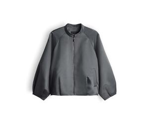 someday Damen Jacke | NORIELLA Boxy Blousonjacke aus Satin Silver Moon, 34
