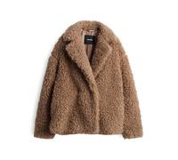 someday Damen Jacke | VANTELO Soft Loose Teddyjacke im Caban Stil Pale Greige Melange, 40