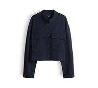 someday Damenjacke Nualin – verkürzte Kastenjacke aus ECOVERO™ Viskosemix, Regular Fit, Blau 40