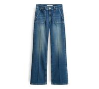 someday Damen Jeans | Carie Utility Long Flared Jeans aus elastischem BCI Cotton Mix Mid Rise mid Wave Blue, 42
