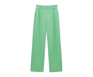 someday Damen Jogpants | Kick Flared Pants CARICK Suede Slim in Veloursleder Optik Granny Green, 36