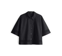 someday Damen Kurzarmbluse | Hemdbluse ZERIE Loose aus Popeline mit femininen Details Black, 40