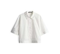 someday Damen Kurzarmbluse | Hemdbluse ZERIE Loose aus Popeline mit femininen Details White, 38