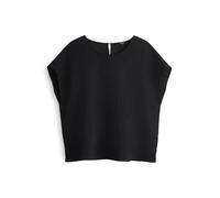 someday Damen Kurzarmbluse | ZLAMEA Regular Blusenshirt mit Crinkle Effekt Black, M