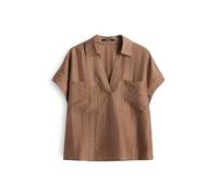 someday Damen Kurzarmbluse | ZLEANA Loose Hemdbluse mit Kreppstruktur Brown Sugar, 42