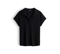 someday Damen Kurzarmshirt | Blusenshirt KONITA Regular aus knitterarmen leichten Jersey Black, 36