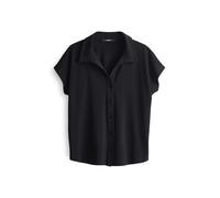 someday Damen Kurzarmshirt | Blusenshirt KONITA Regular aus knitterarmen leichten Jersey Black, 38