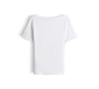 someday Damen Kurzarmshirt | Feines Rippjerseyshirt aus BCI Cotton Mix Slim Fit White, 38