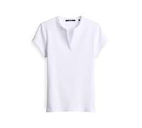 someday Damen Kurzarmshirt | Geripptes Shirt KLEOH Detail mit V-Ausschnitt White, 40