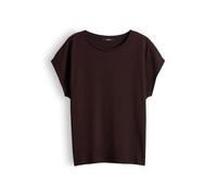 someday Damen Kurzarmshirt | KAJA Regular Jerseytop mit breitem Rippbund Mahogany, 40
