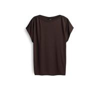 someday Damen Kurzarmshirt | KALUA Regular Jerseyshirt aus Lyocell Dark Espresso, 36