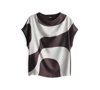 someday Damen Kurzarmshirt | KESORA Print Regular aus fließendem Material Mix Dark Espresso, 38