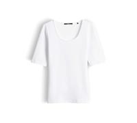 someday Damen Kurzarmshirt | KLADENA Slim Rippshirt aus BCI Cotton Mix White, 38