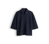 someday Damen Kurzarmshirt | Komfortables Blusenshirt aus Jersey in Strickoptik Loose Fit Ocean, 38
