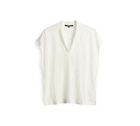 Someday Leinen-Shirt Kuinn Damen Kurzarm mit tiefem V-Neck Weiß Größe 40