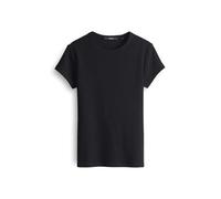 someday Damen Kurzarmshirt KLEOH Rippshirt Slim BCI Cotton Mix Schwarz Gr. 42