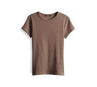 someday Damen Kurzarmshirt | Rippshirt KLEOH Slim aus BCI Cotton Mix Soft Mocha, 36