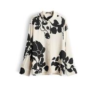 someday Damen Langarmbluse | Bedruckte Satinbluse aus ECOVERO™ Viskose Loose Fit Natural Glaze, 42