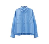 someday Damen Langarmbluse | Cropped Bluse ZOPPA Detail Loose aus nachhaltiger Baumwolle Azure Blue, 40