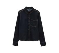 someday Damen Langarmbluse | Langarmbluse ZENIMA Slim aus elatischem Denim Dark Rinsed Blue, 40