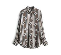 someday Damen Langarmbluse | Printbluse ZEYTON Loose im angesagten Mid-Century Druck Soft Mocha, 38