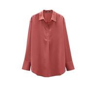someday Damen Langarmbluse | Satinbluse ZANZA Loose im Oversize Stil Rose Umber, 40