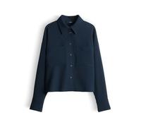someday Damen Langarmbluse | ZARPA Loose strukturierte Hemdbluse mit grafischem Muster Ocean, 42
