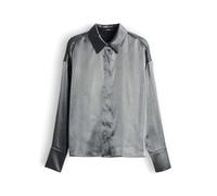 someday Damen Langarmbluse | ZOLDANA Boxy Hemdbluse aus schimmerndem Viskosemix Silver Moon, 40