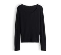 someday Damen Langarmshirt | KIROSA Soft Long Regular Basicshirt aus EcoVero™ Viskosemix Black, 38
