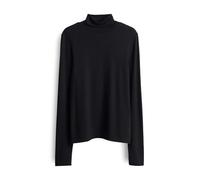 someday Damen Langarmshirt | KIROSIE Soft Slim Rollkragenshirt mit feiner Rippstruktur Black, 40