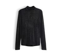 someday Damen Langarmshirt | KIRSA Slim Rollkragenshirt mit schimmernder Optik Black, 38