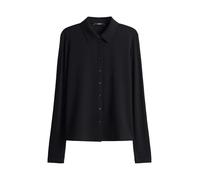 someday Damen Langarmshirt | Kirsty Regular Button Up Jerseyshirt im Materialmix Black, 42