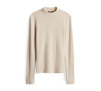 SOMEDAY Langarmshirt Damen KOSIE Detail Slim Longsleeve mit feiner Rippstruktur Beige Größe 42
