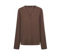 someday Damen Langarmshirt | Longsleeve KINOLA Regular aus dezenter Rippstruktur Soft Mocha, 42