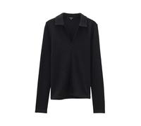 someday Damen Langarmshirt | Poloshirt KIKY Slim aus Viskose Mix Black, 40