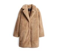 someday Damen Mantel | VAARILA Regular wattierter Mantel in Felloptik Pale Greige Melange, 38